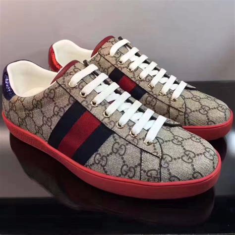 gucci men's red sneakers|red gucci sneakers women.